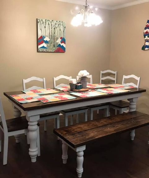 handmade table and chairs